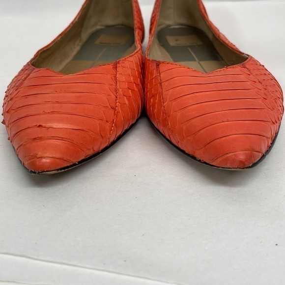 Dolce Vita Pointed Toe Orange 8 snakeskin zip zipper - Picture 6 of 8